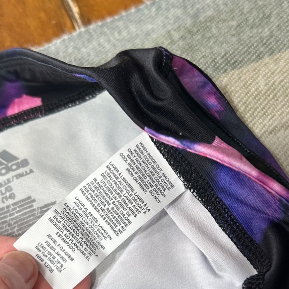 adidas Black Track Jacket and Pants- Pink/Purple Floral Print- Large - Picture 9 of 11